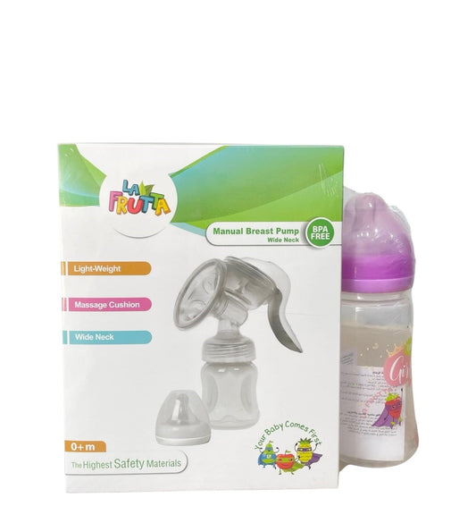 La Frutta Breast Pump Manual Wide Neck +Feeding 220 Ml PP (Assorted)