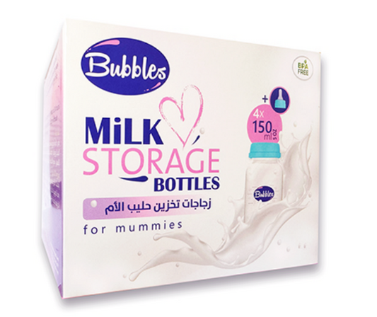Bubbles Storage Bottles for Babies, 150 ml, BPA Free, Pack of 4