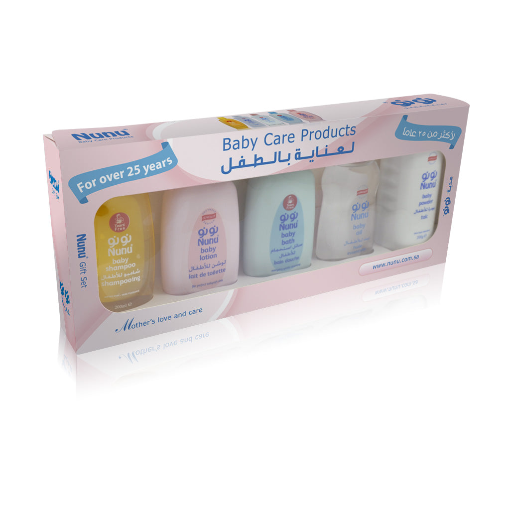 Nunu Care Set for baby (Massage oil + Shampoo Plus + Powder + Shampoo +Cologne Fragrance)